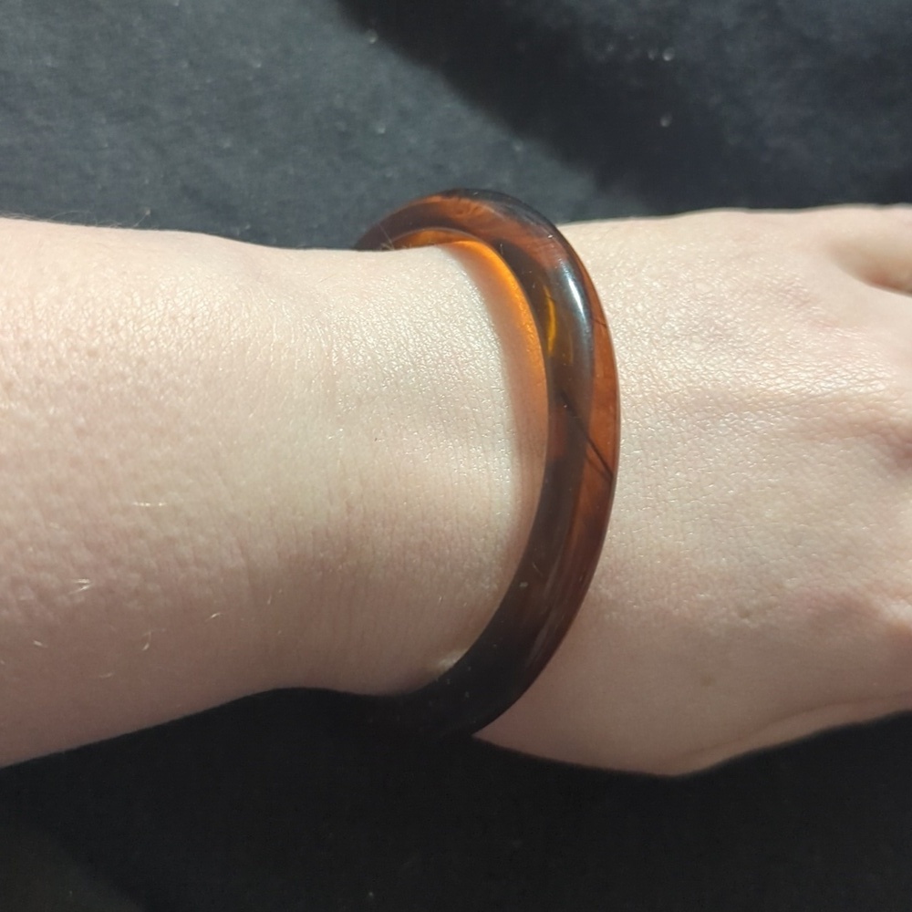 Brown Plastic Lightweight Bangle Statement Bracelet